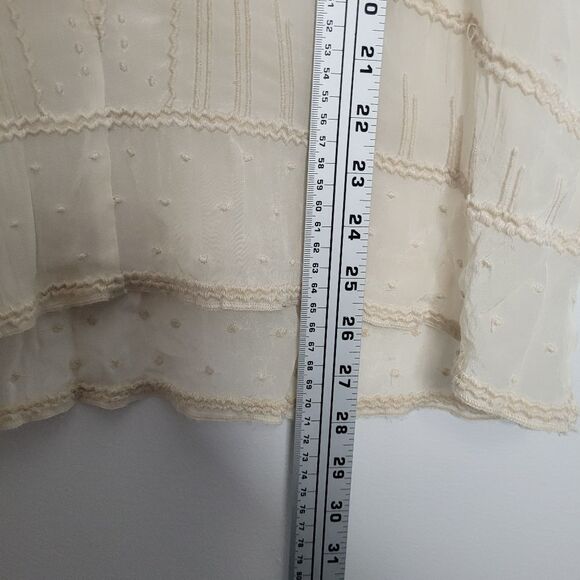 Sundance Swiss Dot Crochet Short Sleeve Top in Cream Ivory Boho size large - Picture 5 of 5